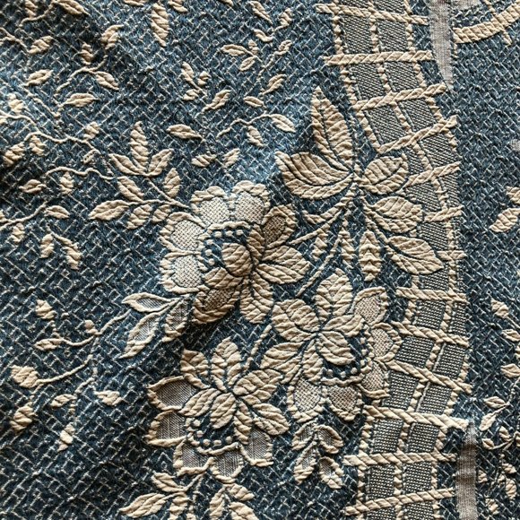 Vintage 1934 Bedspread Coverlet Scalloped Edges 8x6 ft Reversable - Picture 5 of 9